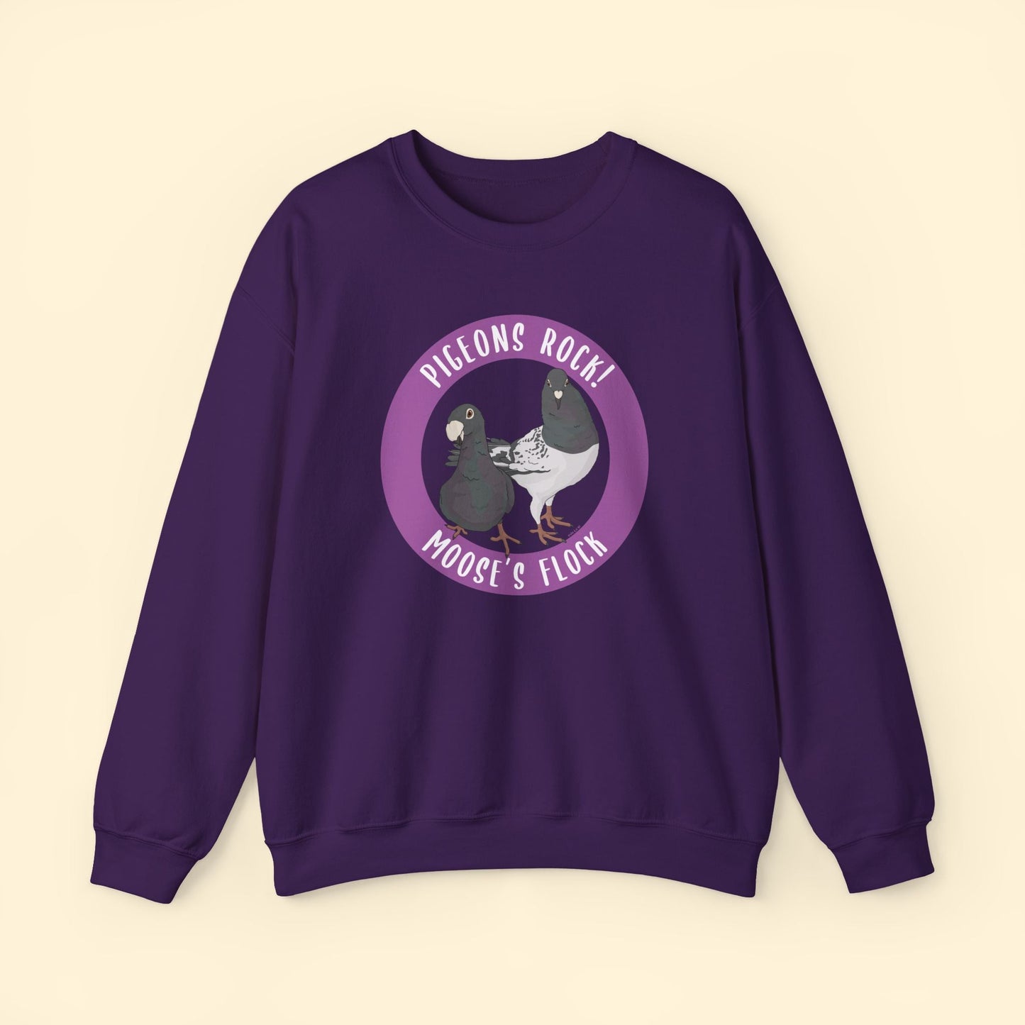 Crewneck Sweatshirt | FUNDRAISER | Moose's Flock | Pigeons Rock - Detezi Designs - 12553481649810727553