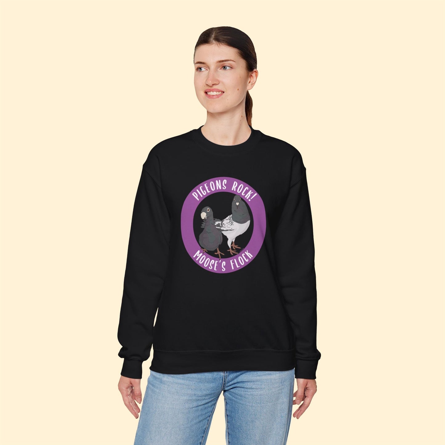 Crewneck Sweatshirt | FUNDRAISER | Moose's Flock | Pigeons Rock - Detezi Designs - 86918138975101070231