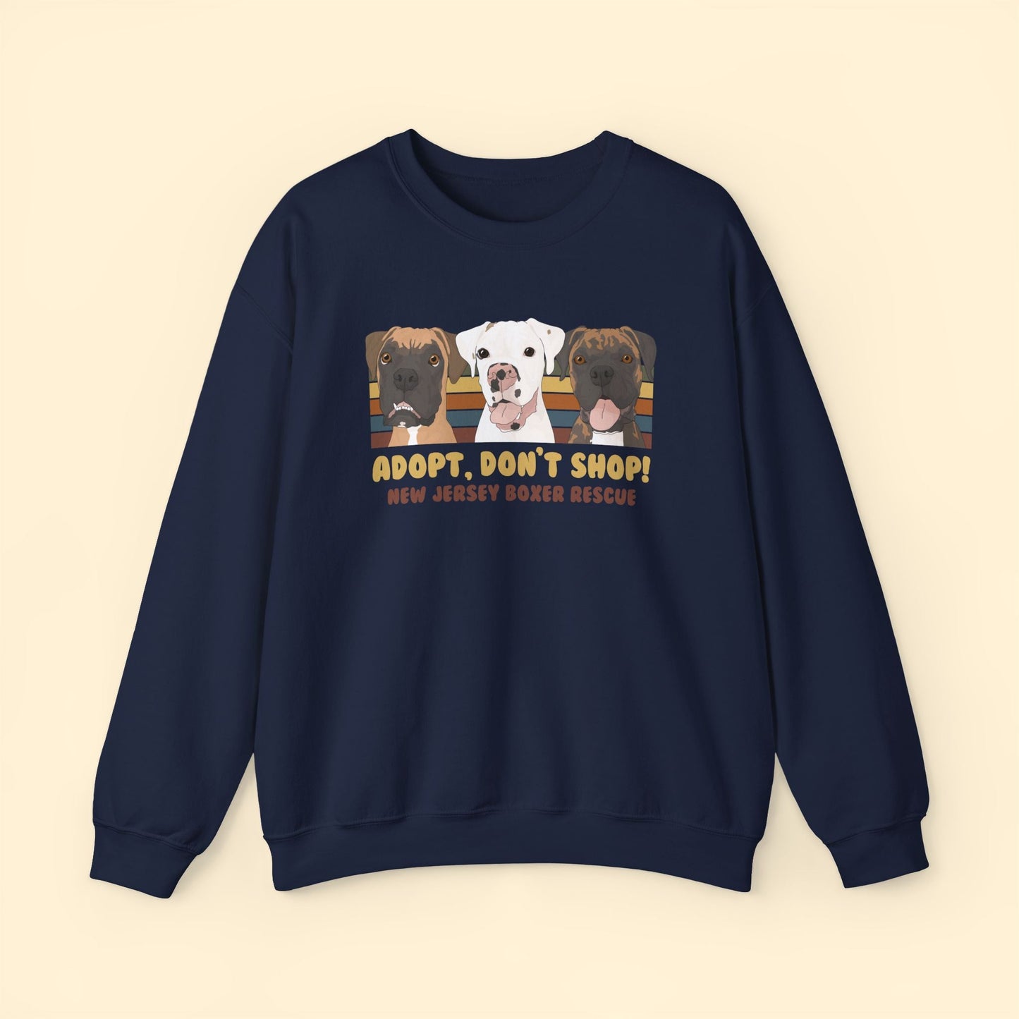 Crewneck Sweatshirt | FUNDRAISER | New Jersey Boxer Rescue | Adopt, Don't Shop! - Detezi Designs - 15648074281110335042
