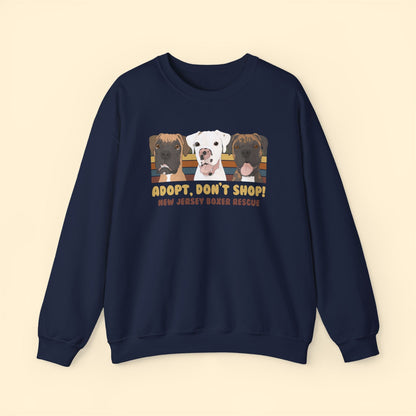 Crewneck Sweatshirt | FUNDRAISER | New Jersey Boxer Rescue | Adopt, Don't Shop! - Detezi Designs - 15648074281110335042