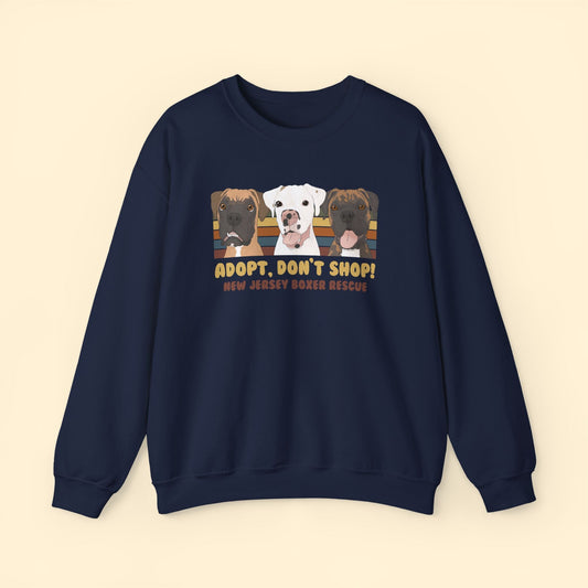 Crewneck Sweatshirt | FUNDRAISER | New Jersey Boxer Rescue | Adopt, Don't Shop! - Detezi Designs - 15648074281110335042