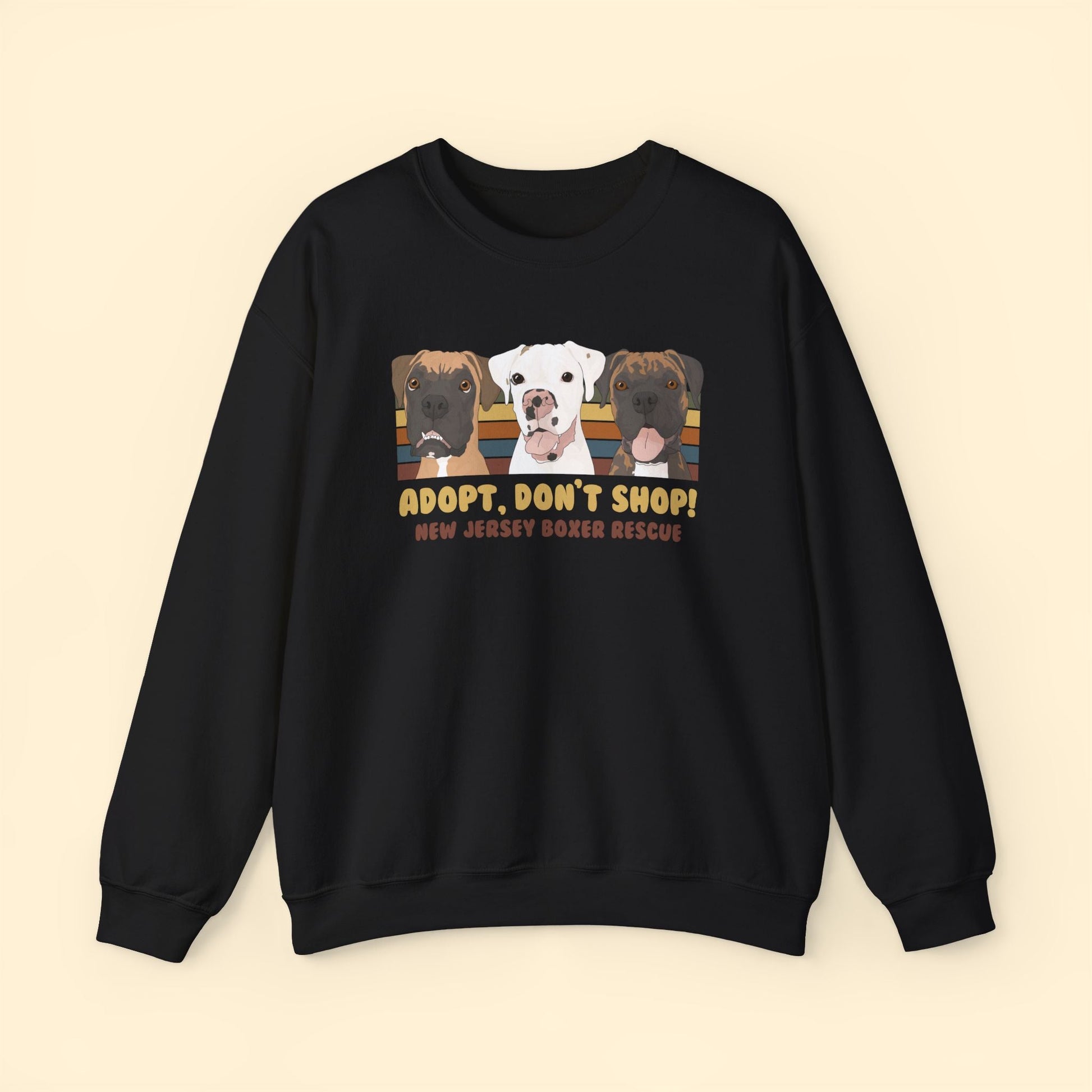 Crewneck Sweatshirt | FUNDRAISER | New Jersey Boxer Rescue | Adopt, Don't Shop! - Detezi Designs - 18602728587191434207