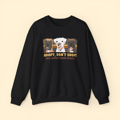 Crewneck Sweatshirt | FUNDRAISER | New Jersey Boxer Rescue | Adopt, Don't Shop! - Detezi Designs - 18602728587191434207