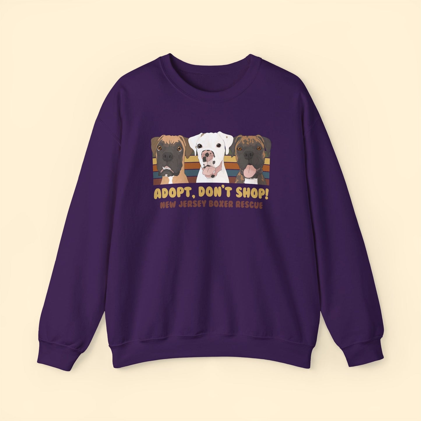 Crewneck Sweatshirt | FUNDRAISER | New Jersey Boxer Rescue | Adopt, Don't Shop! - Detezi Designs - 21848936097480197629