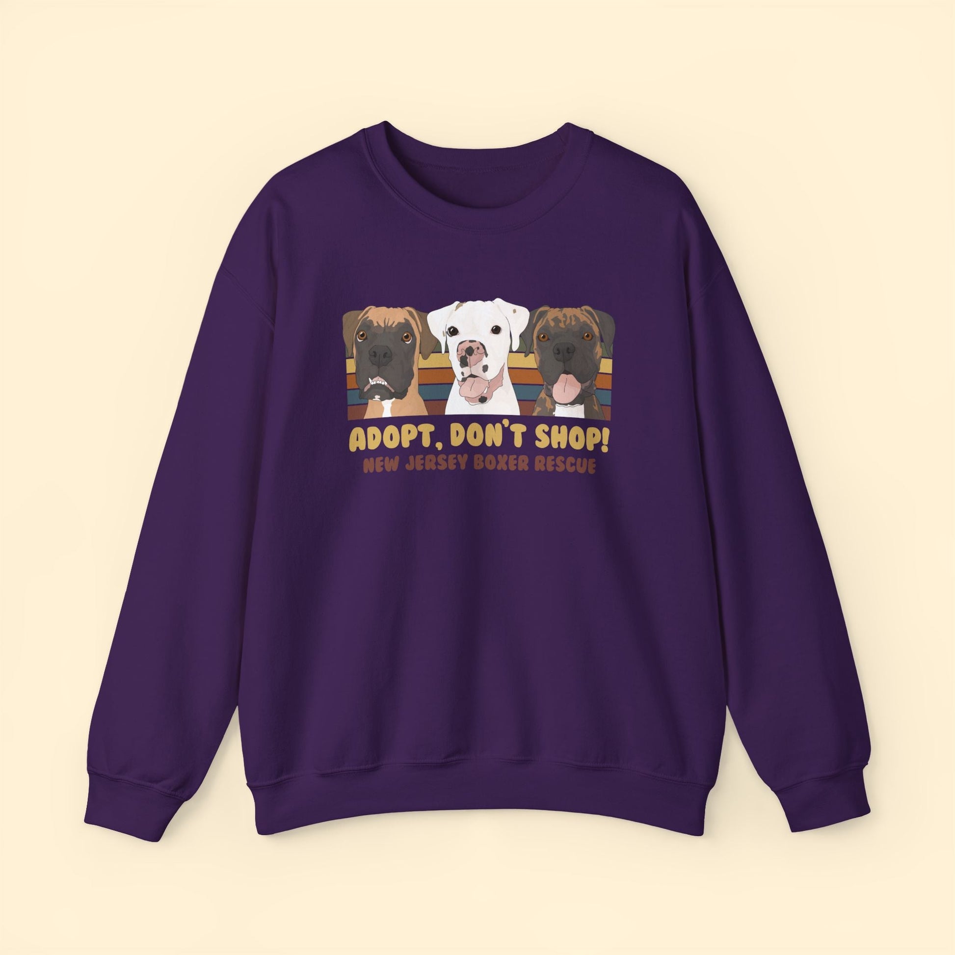 Crewneck Sweatshirt | FUNDRAISER | New Jersey Boxer Rescue | Adopt, Don't Shop! - Detezi Designs - 21848936097480197629
