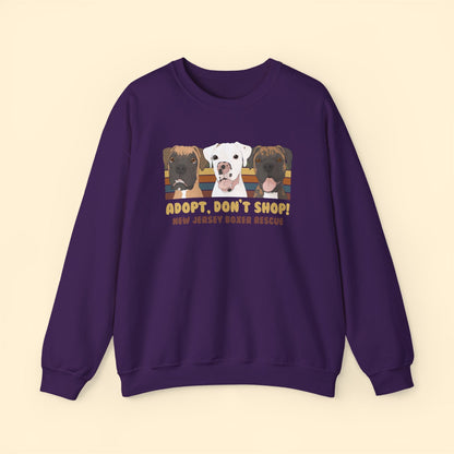 Crewneck Sweatshirt | FUNDRAISER | New Jersey Boxer Rescue | Adopt, Don't Shop! - Detezi Designs - 21848936097480197629