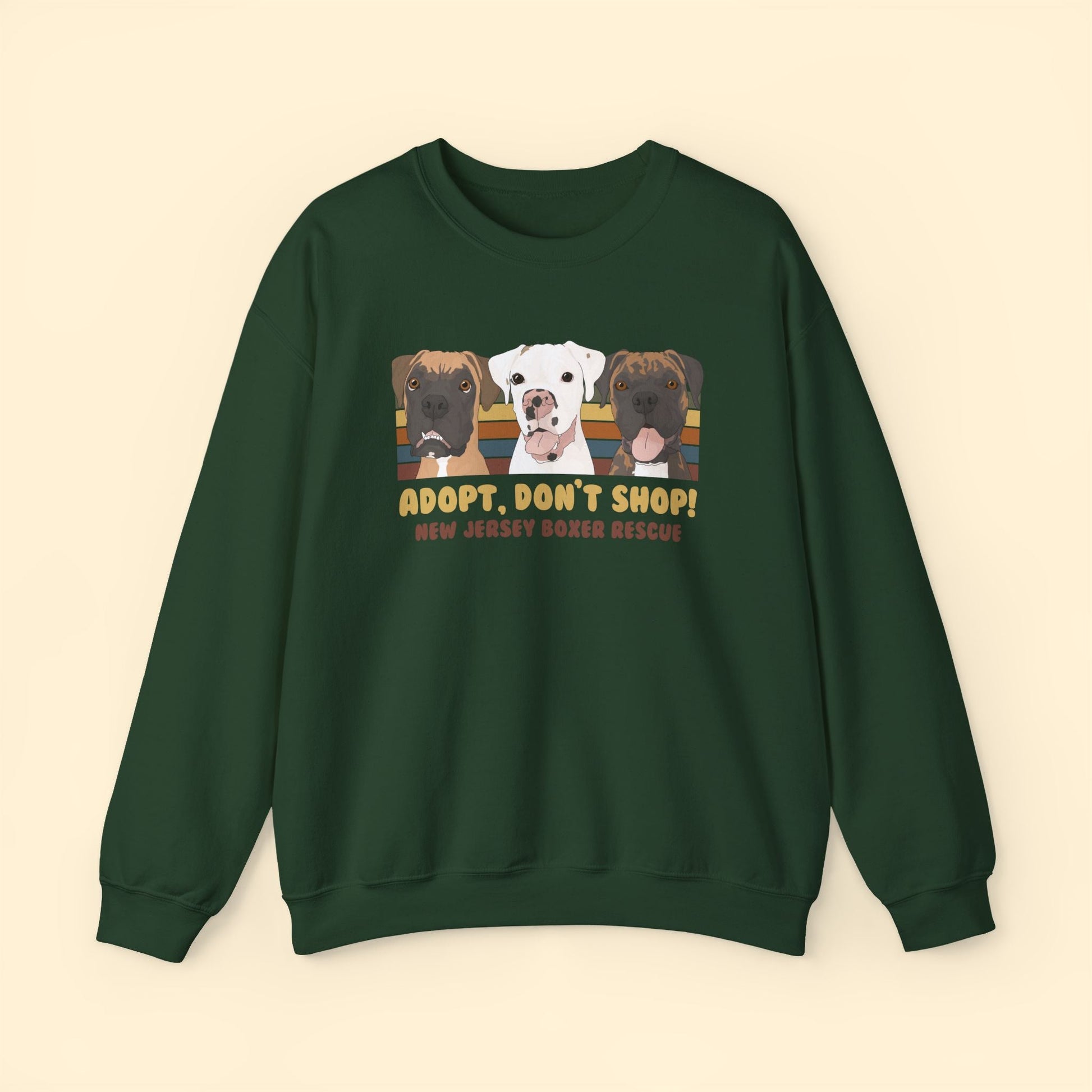 Crewneck Sweatshirt | FUNDRAISER | New Jersey Boxer Rescue | Adopt, Don't Shop! - Detezi Designs - 32297920584144550280