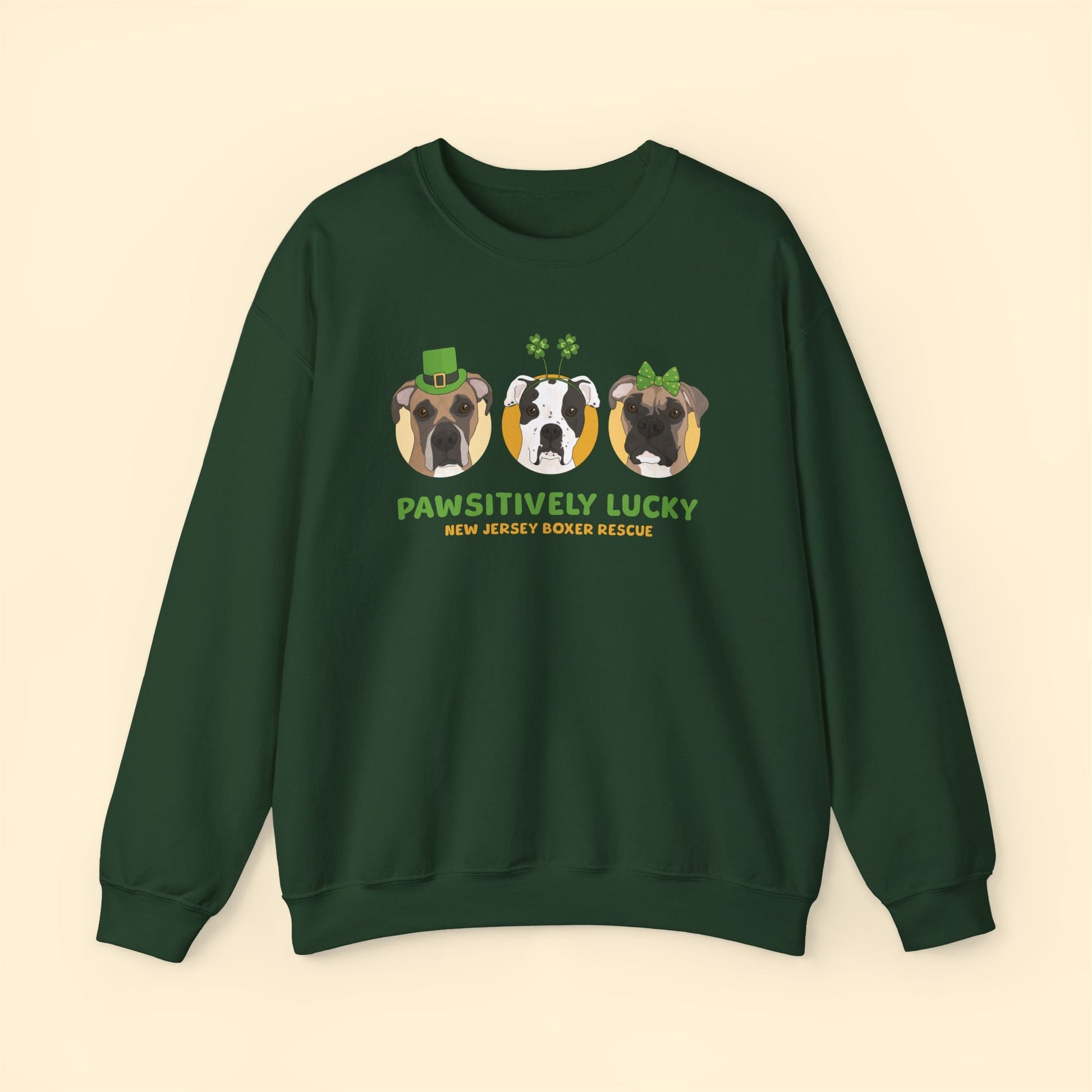 Crewneck Sweatshirt | FUNDRAISER | New Jersey Boxer Rescue | St. Patrick's Day - Detezi Designs - 23360887849202047402