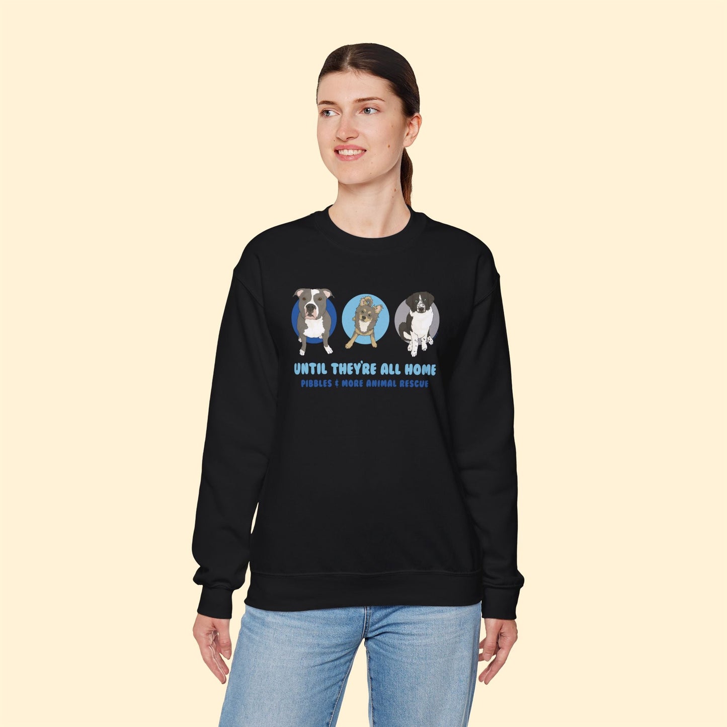 Crewneck Sweatshirt | FUNDRAISER | Pibbles & More Animal Rescue - Detezi Designs - 41405455132889299151