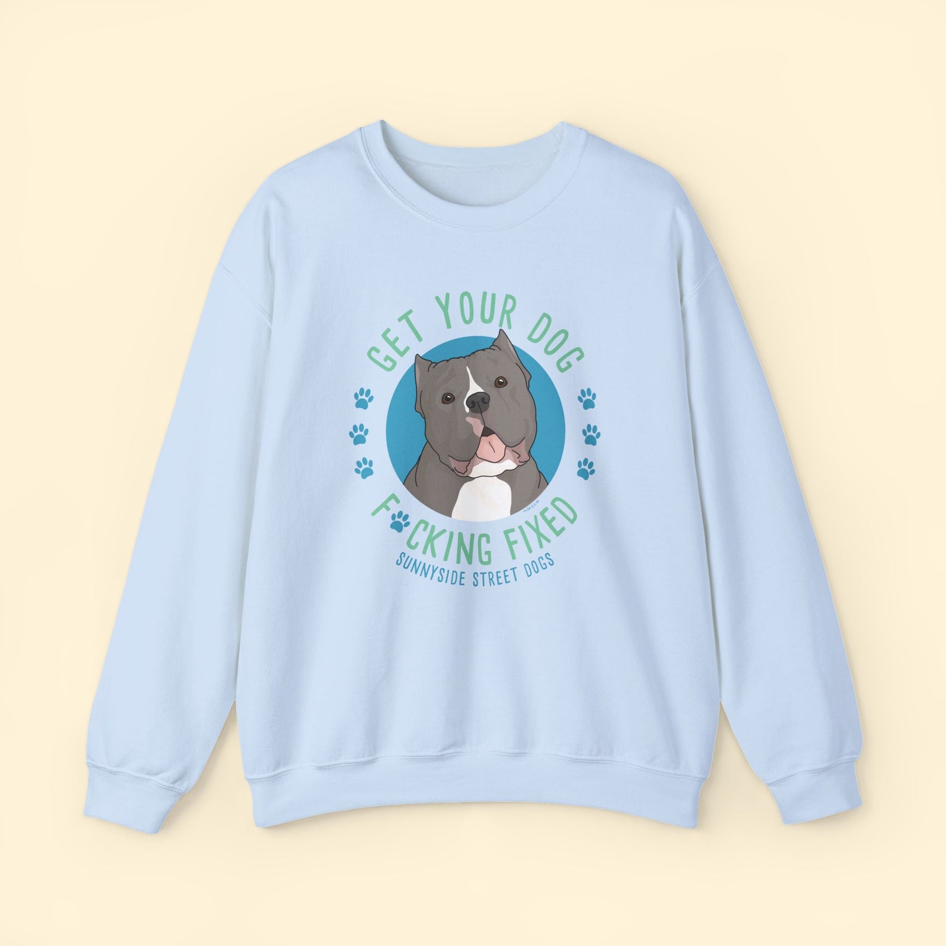 Crewneck Sweatshirt | FUNDRAISER | Sunnyside Street Dogs | Get Your Dog F*cking Fixed - Detezi Designs - 25000646873799348064