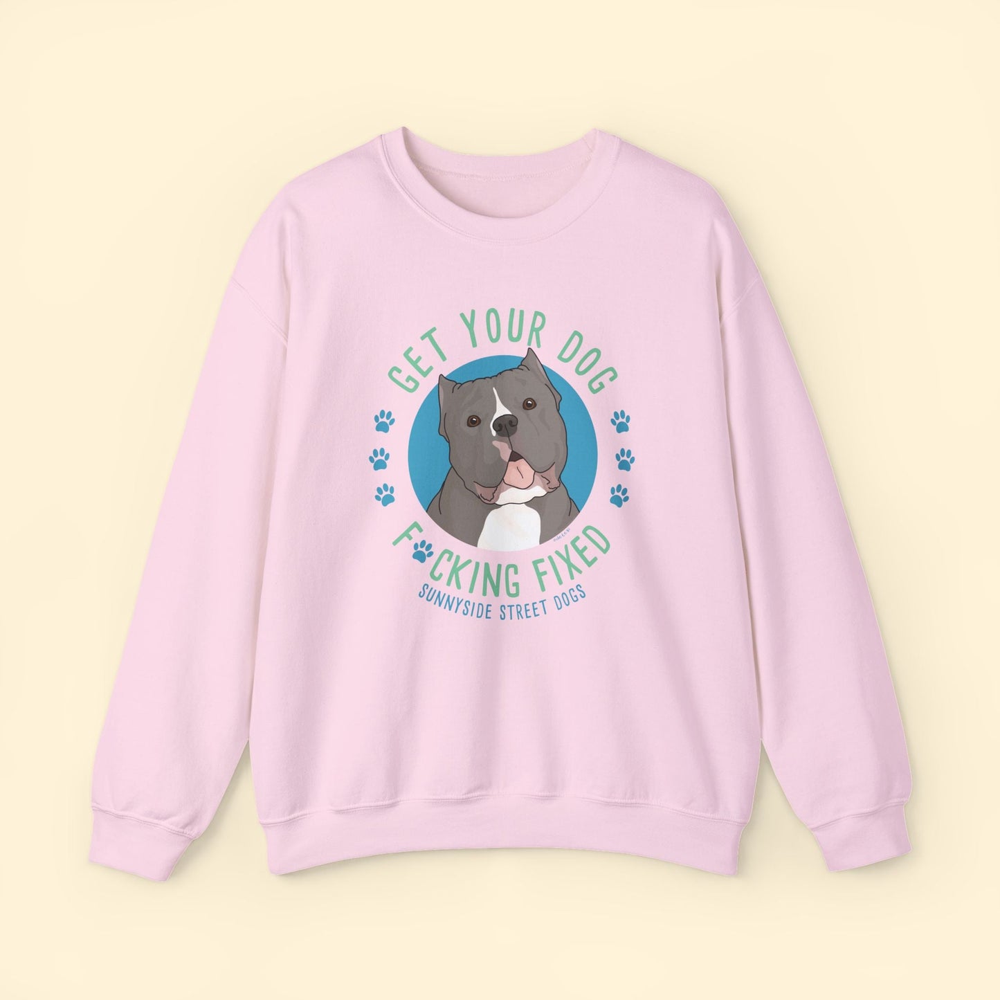 Crewneck Sweatshirt | FUNDRAISER | Sunnyside Street Dogs | Get Your Dog F*cking Fixed - Detezi Designs - 30431411425147157636