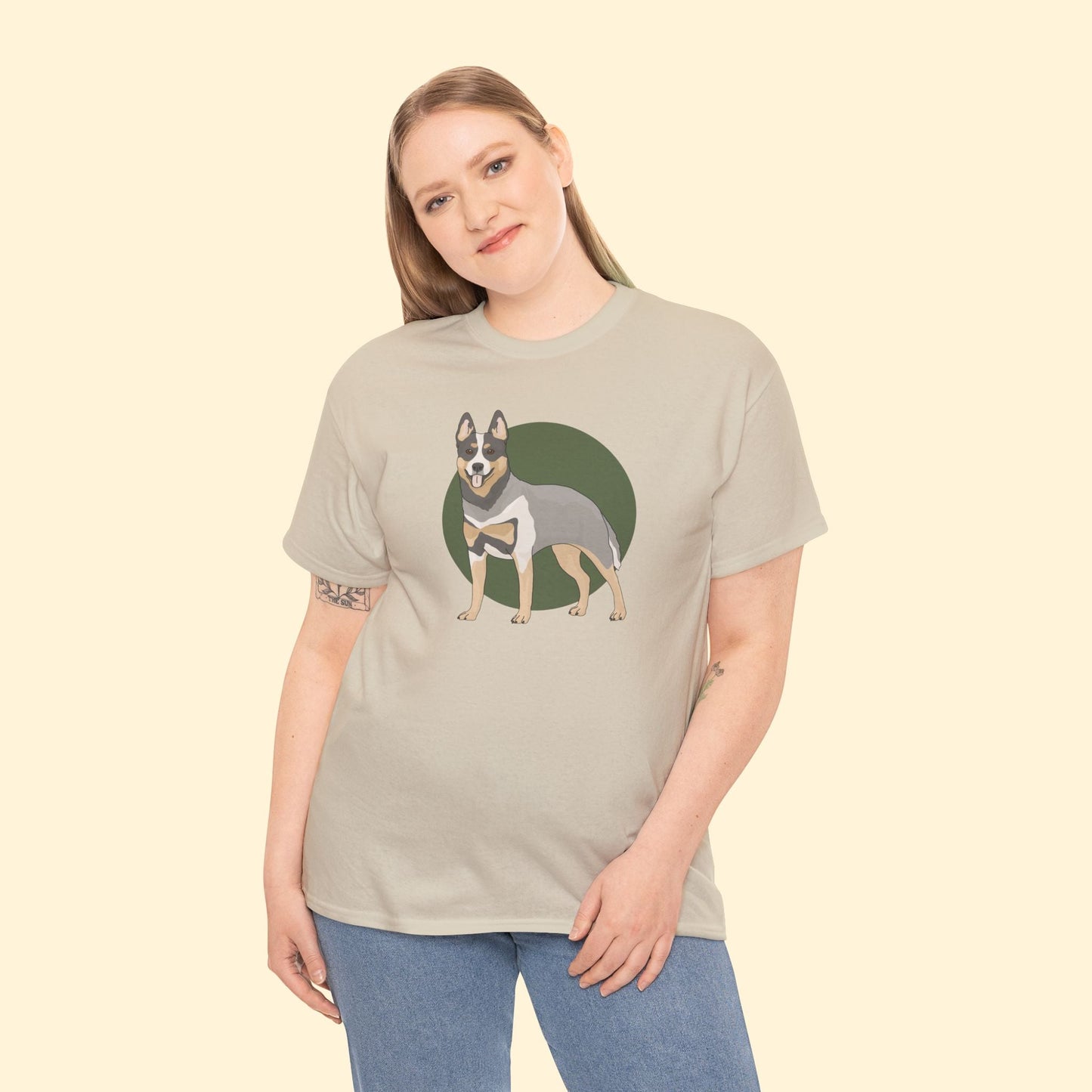 Crewneck T-shirt | Unisex | Australian Cattle Dog | Blue Heeler - Detezi Designs - 23680364261580191598