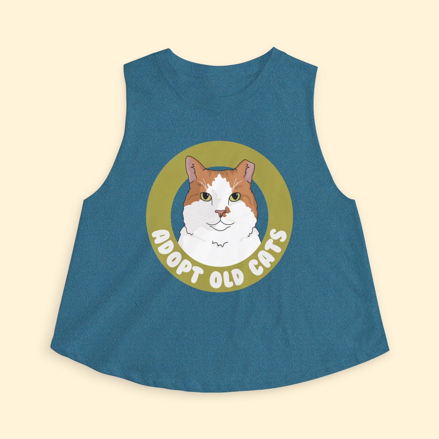 Cropped Muscle Tank | Adopt Old Cats - Detezi Designs - 10006835889014130294