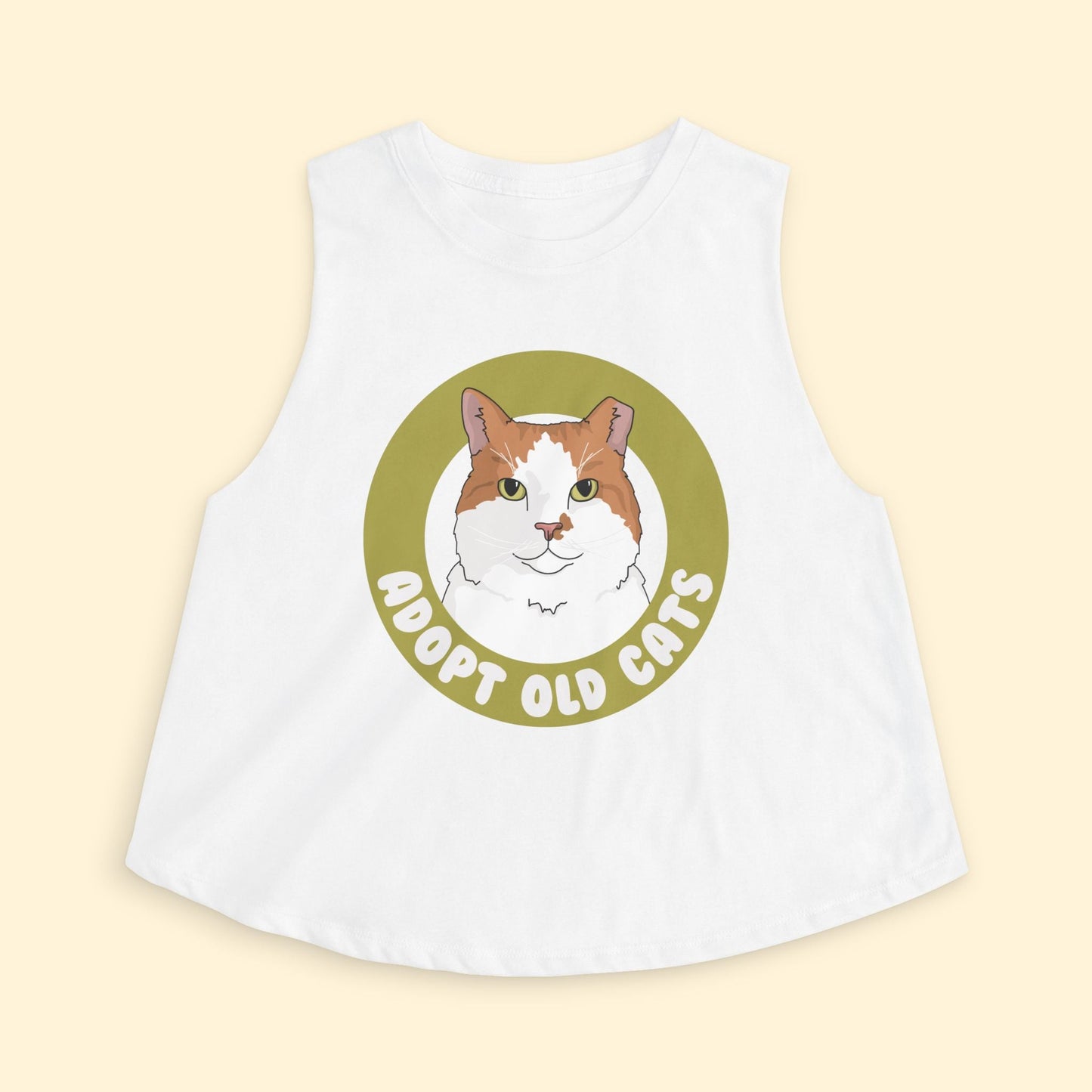 Cropped Muscle Tank | Adopt Old Cats - Detezi Designs - 25957092007721205822