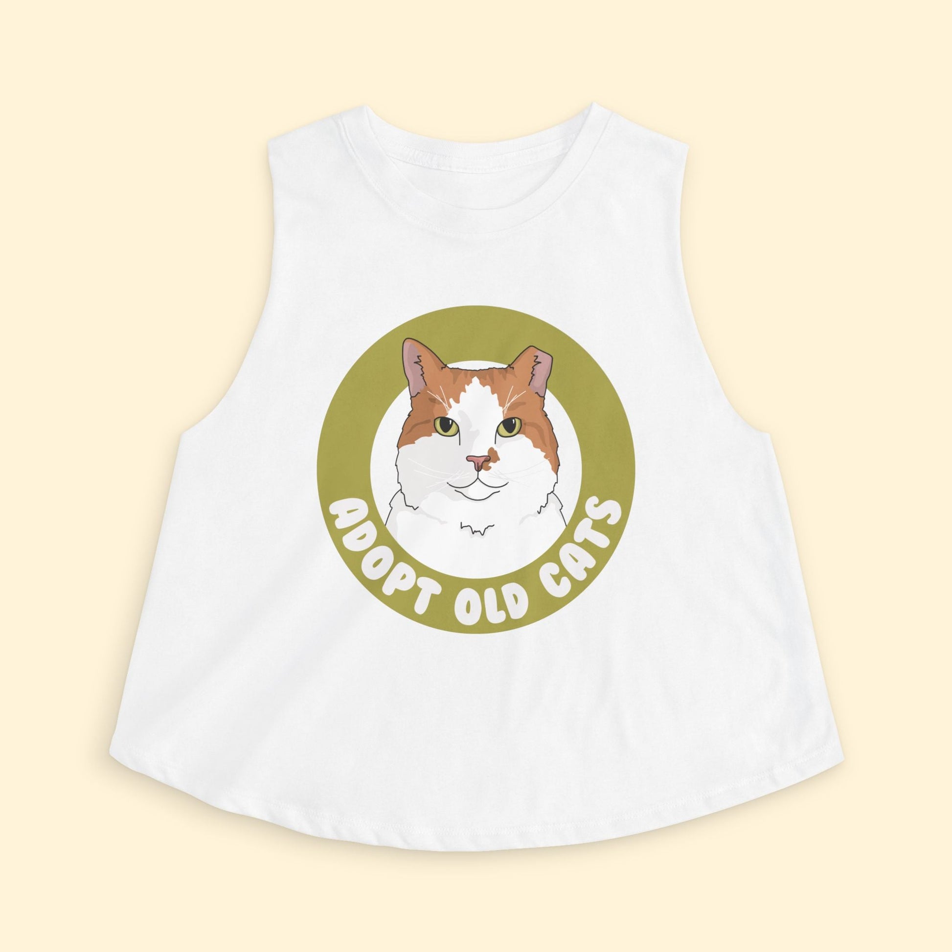 Cropped Muscle Tank | Adopt Old Cats - Detezi Designs - 25957092007721205822
