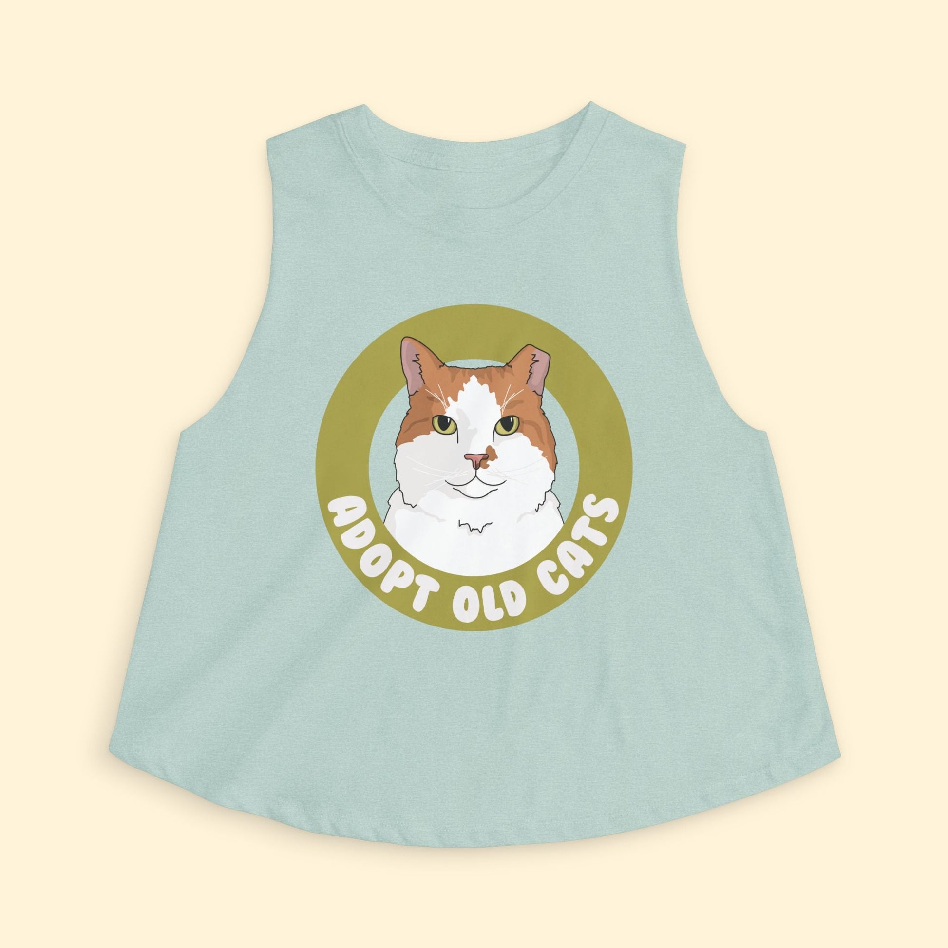 Cropped Muscle Tank | Adopt Old Cats - Detezi Designs - 27326082256488442122