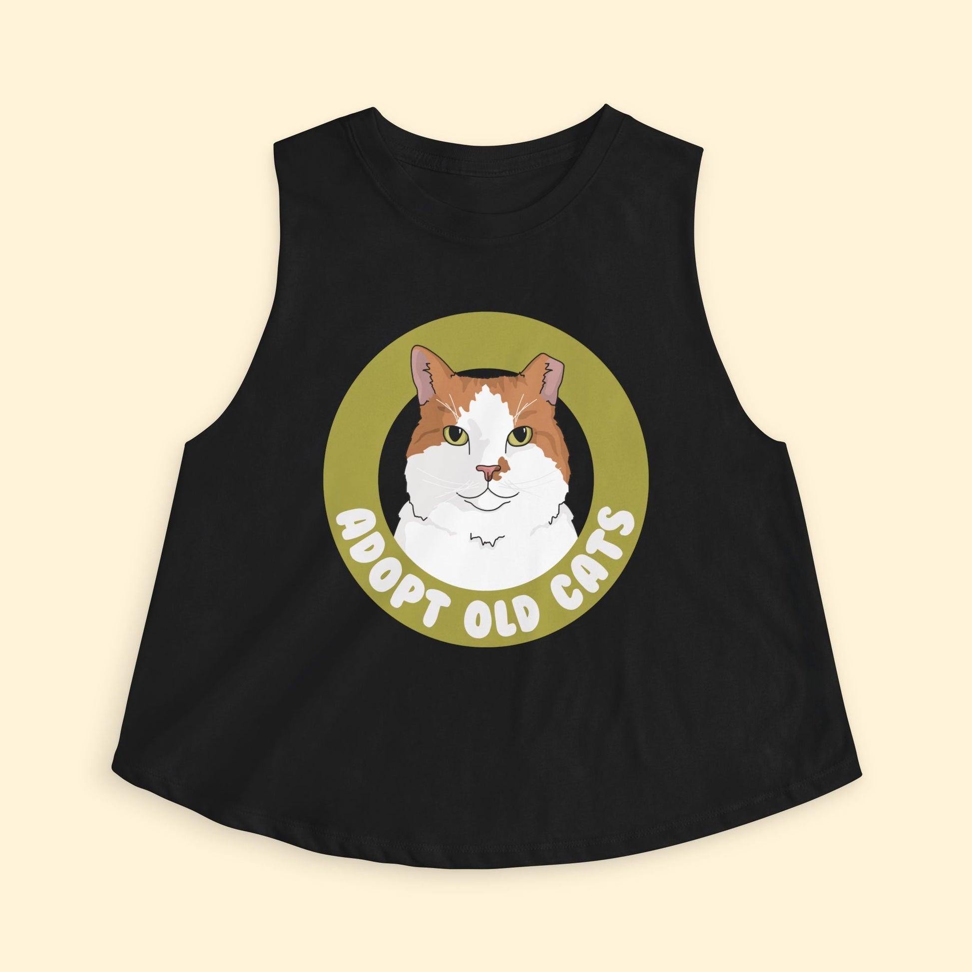 Cropped Muscle Tank | Adopt Old Cats - Detezi Designs - 29275101135001680610