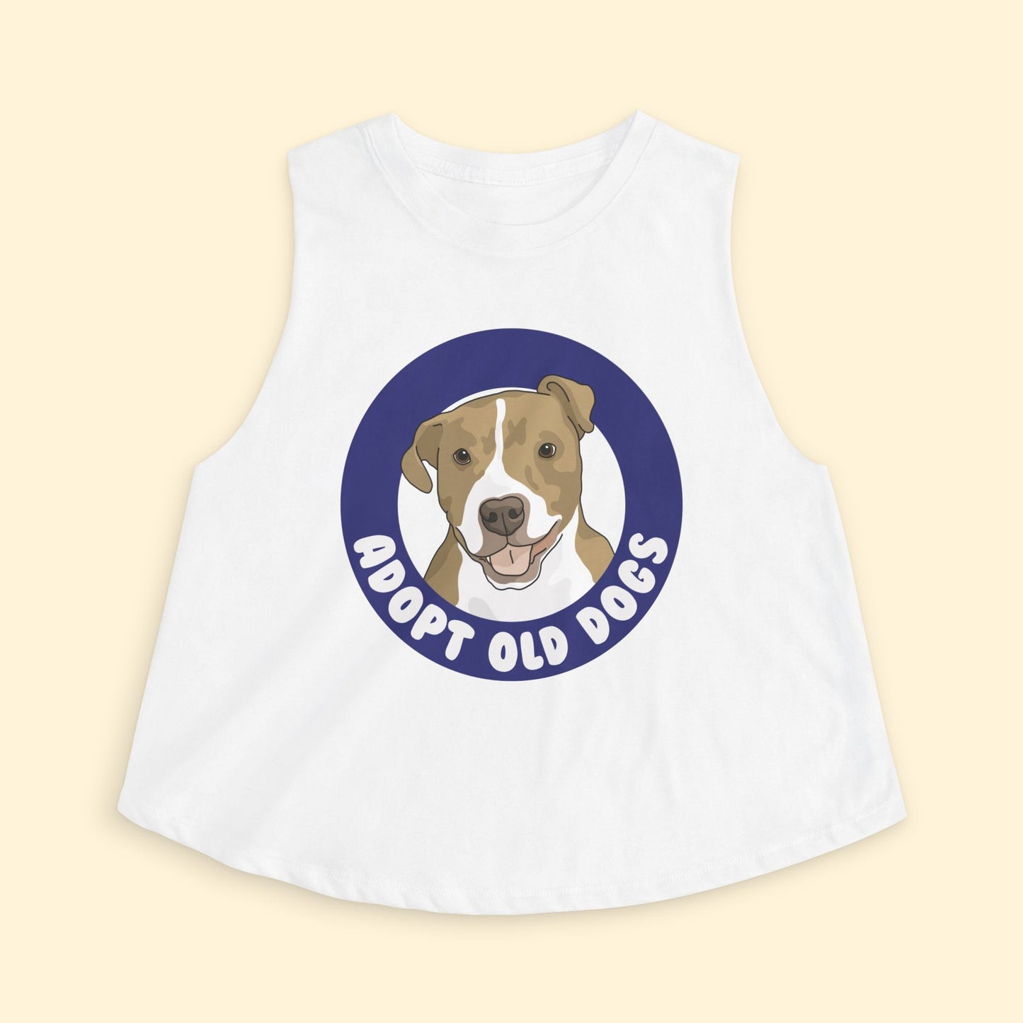 Cropped Muscle Tank | Adopt Old Dogs - Detezi Designs - 21041648290766168866
