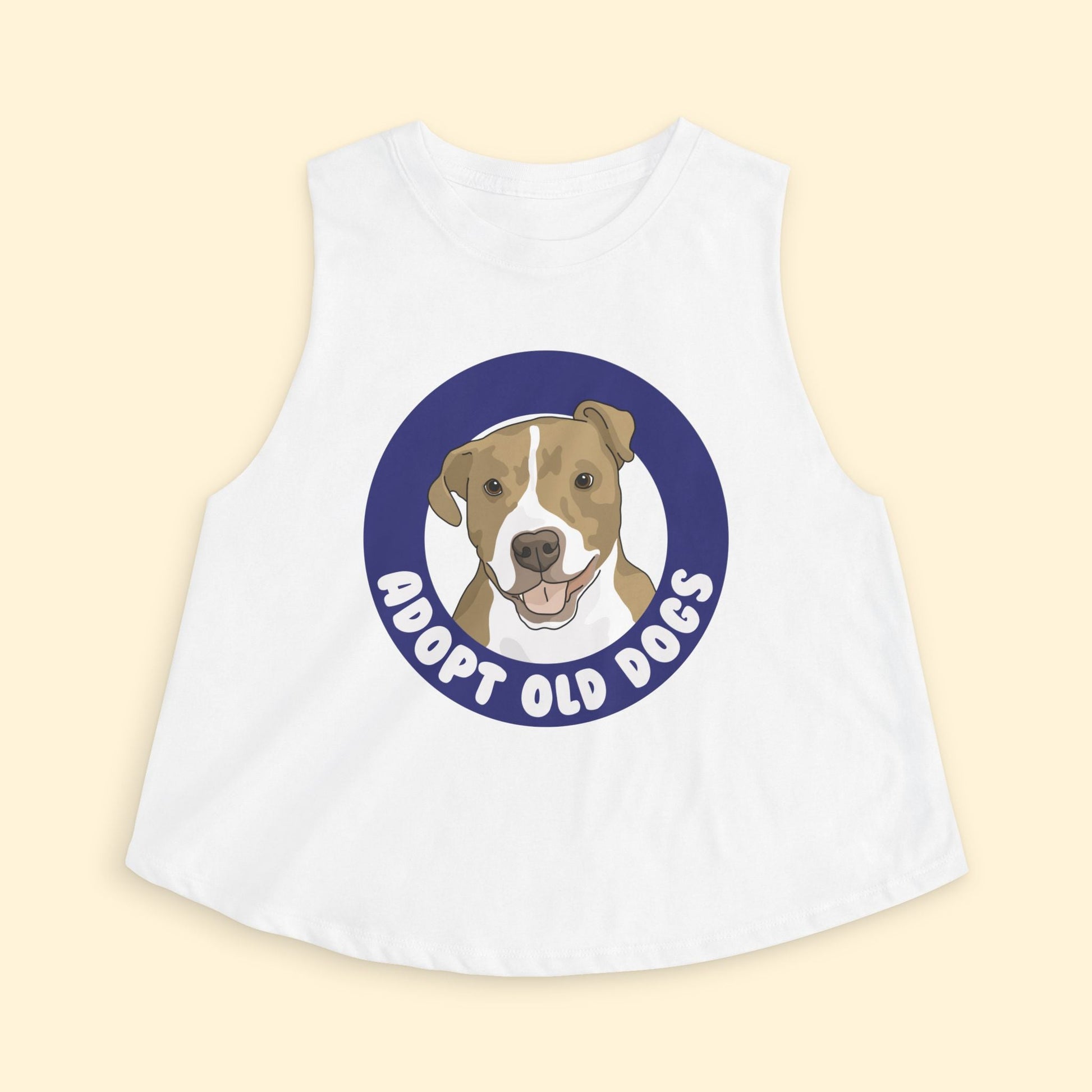 Cropped Muscle Tank | Adopt Old Dogs - Detezi Designs - 21041648290766168866