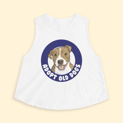 Cropped Muscle Tank | Adopt Old Dogs - Detezi Designs - 21041648290766168866