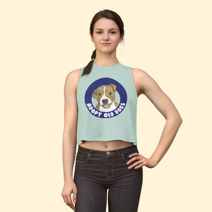 Cropped Muscle Tank | Adopt Old Dogs - Detezi Designs - 72329704106404953706