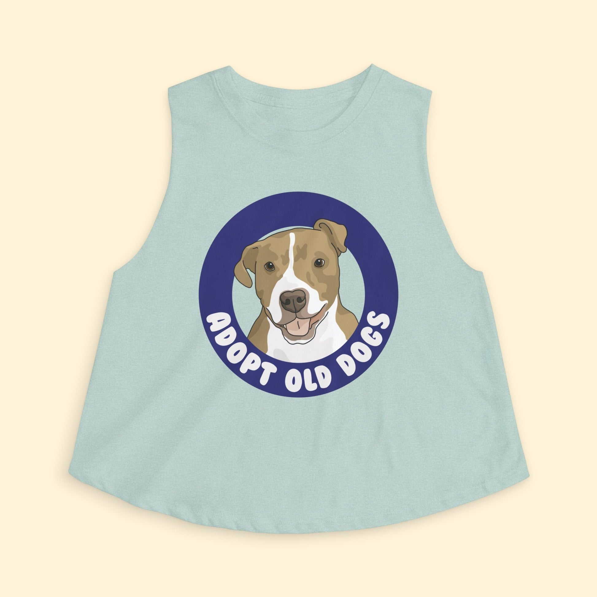 Cropped Muscle Tank | Adopt Old Dogs - Detezi Designs - 94504261072453398486