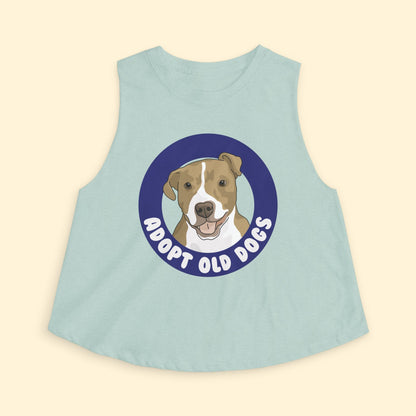 Cropped Muscle Tank | Adopt Old Dogs - Detezi Designs - 94504261072453398486