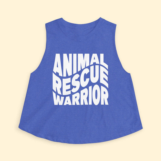 Cropped Muscle Tank | Animal Rescue Warrior - Detezi Designs - 94915553252839495814