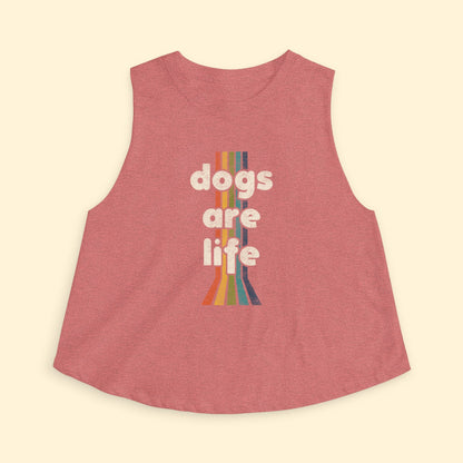 Cropped Muscle Tank | Dogs Are Life - Detezi Designs - 11193530513969535911