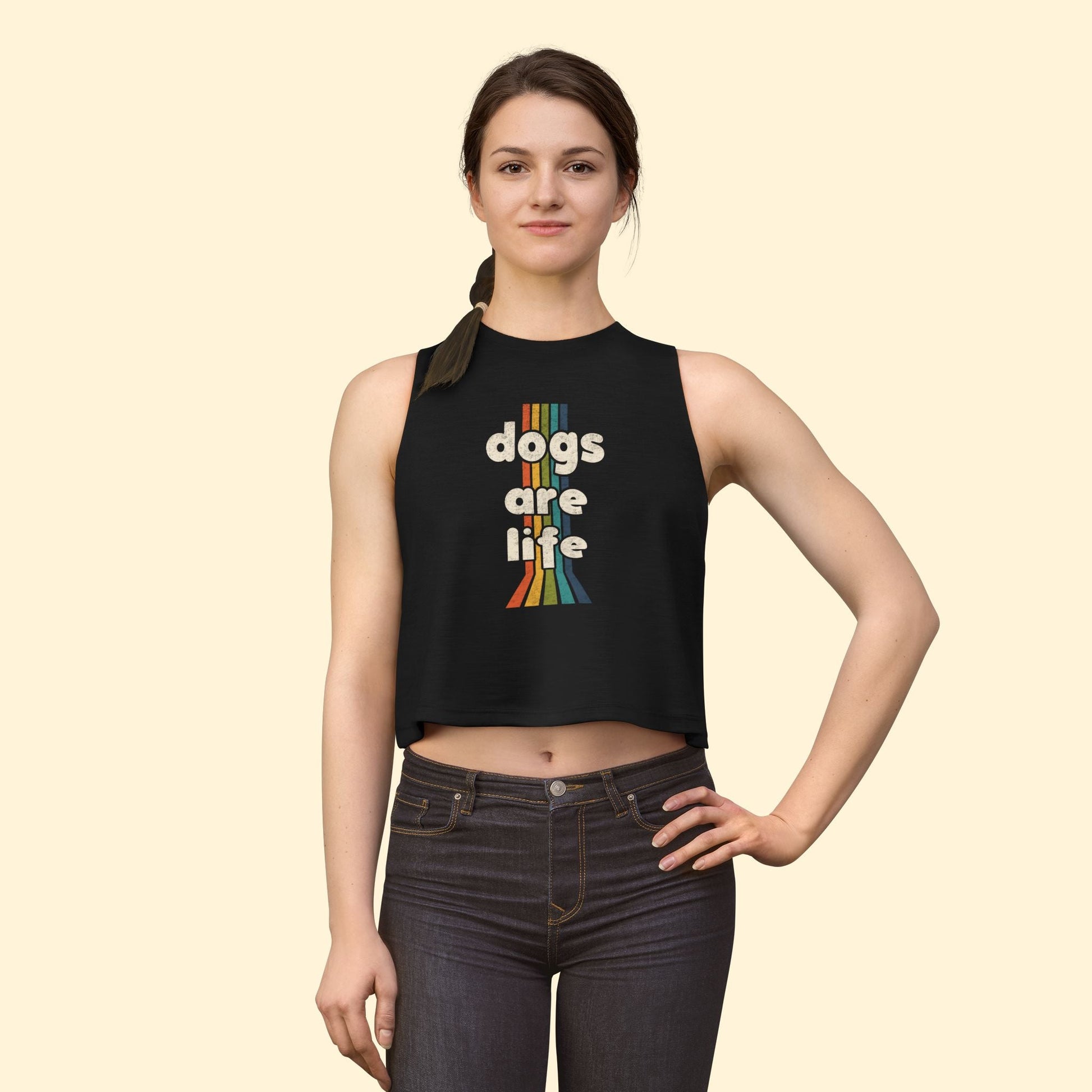 Cropped Muscle Tank | Dogs Are Life - Detezi Designs - 29332495078561085992