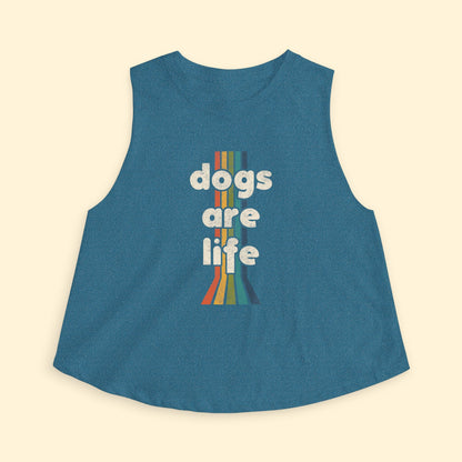 Cropped Muscle Tank | Dogs Are Life - Detezi Designs - 29332495078561085992