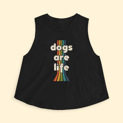 Cropped Muscle Tank | Dogs Are Life - Detezi Designs - 54874004914136529505