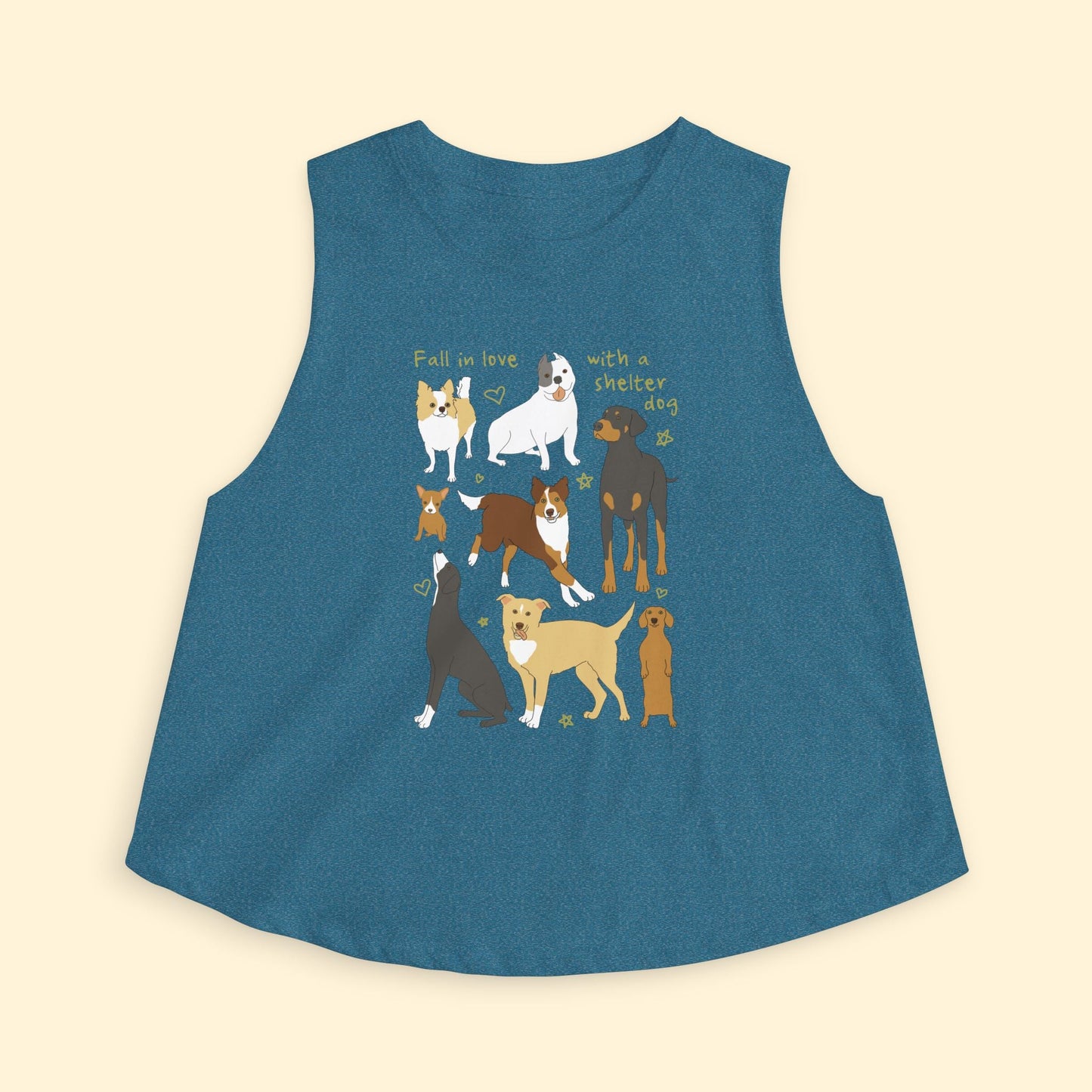 Cropped Muscle Tank | Fall In Love - Detezi Designs - 78569118676174186727