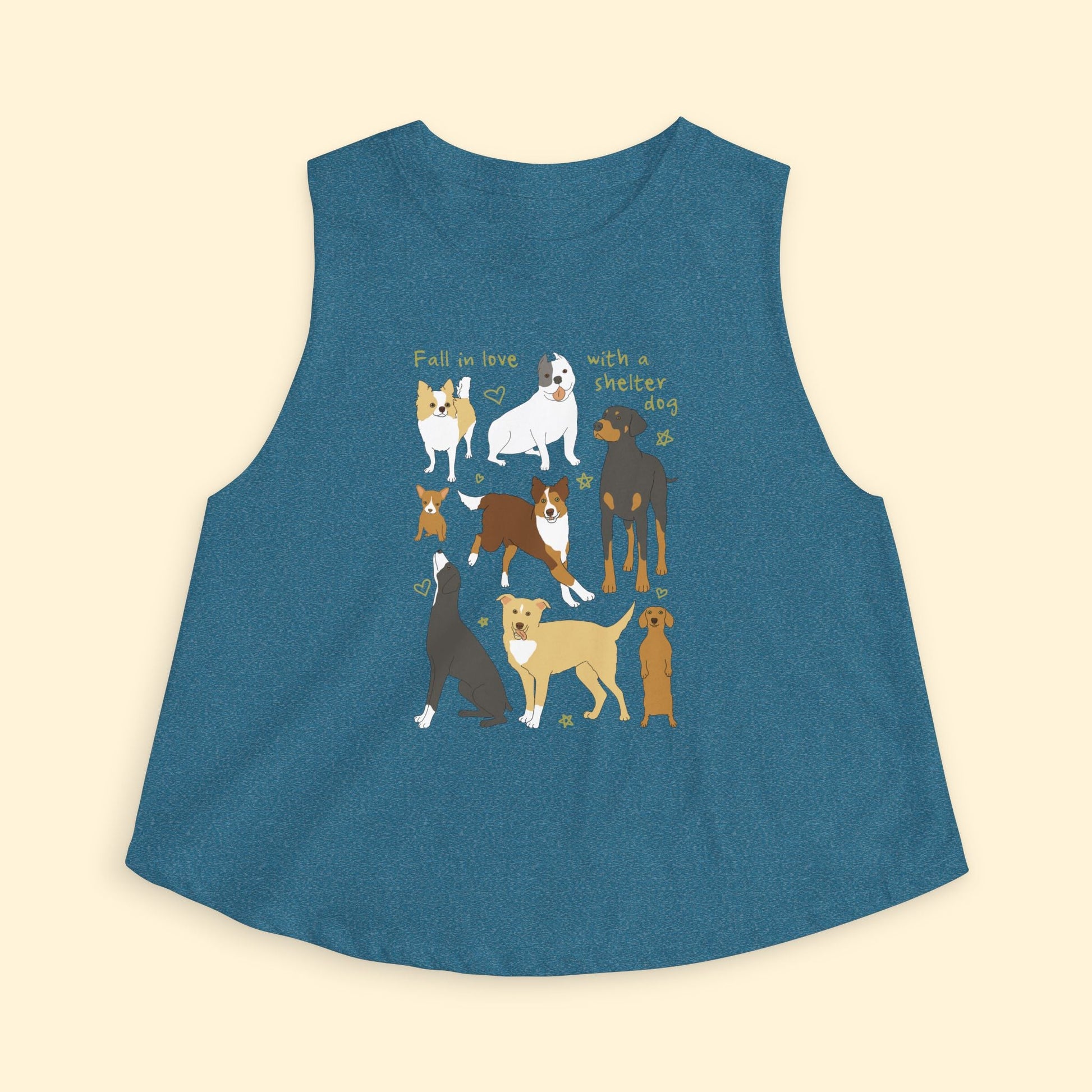 Cropped Muscle Tank | Fall In Love - Detezi Designs - 78569118676174186727