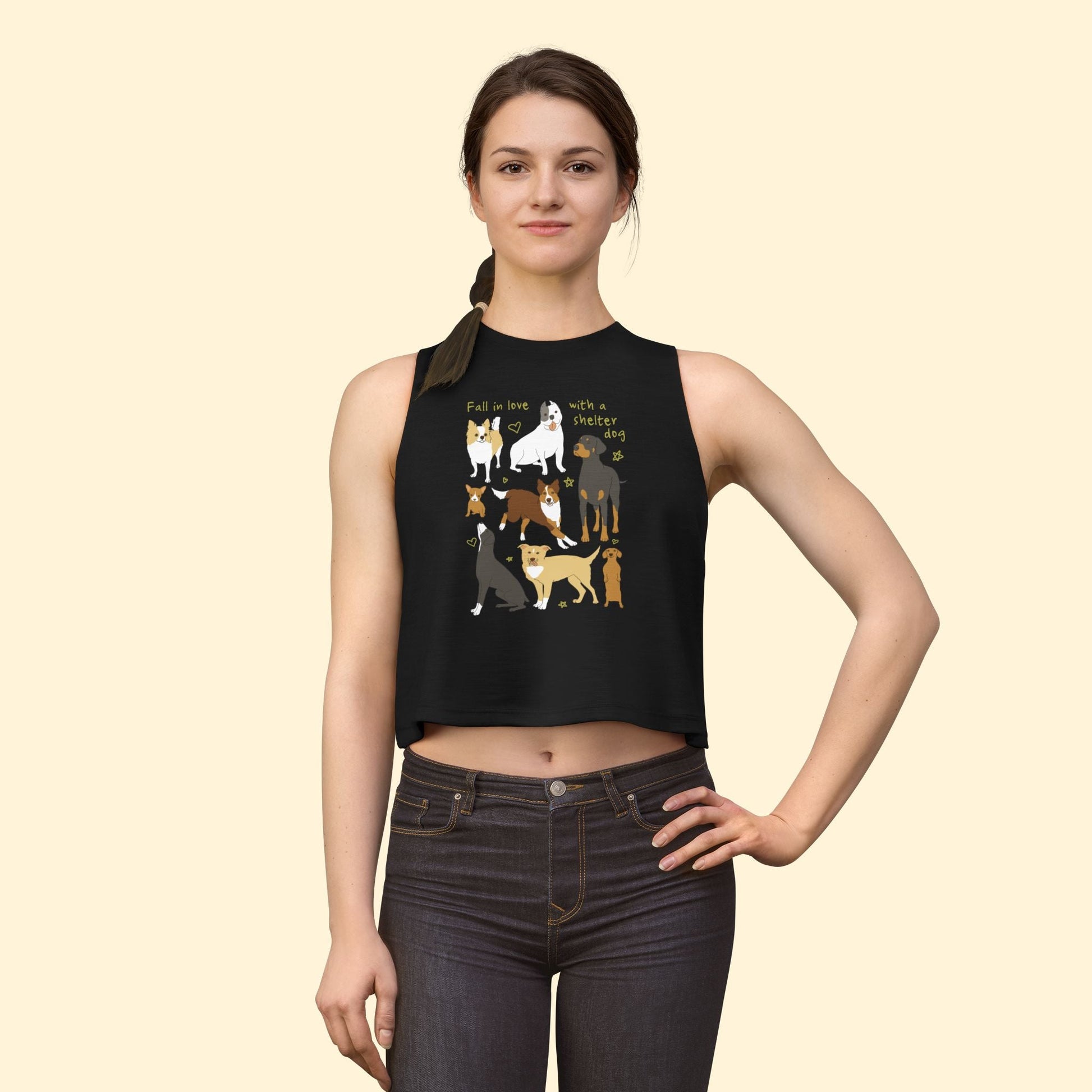 Cropped Muscle Tank | Fall In Love - Detezi Designs - 96356968156831248778