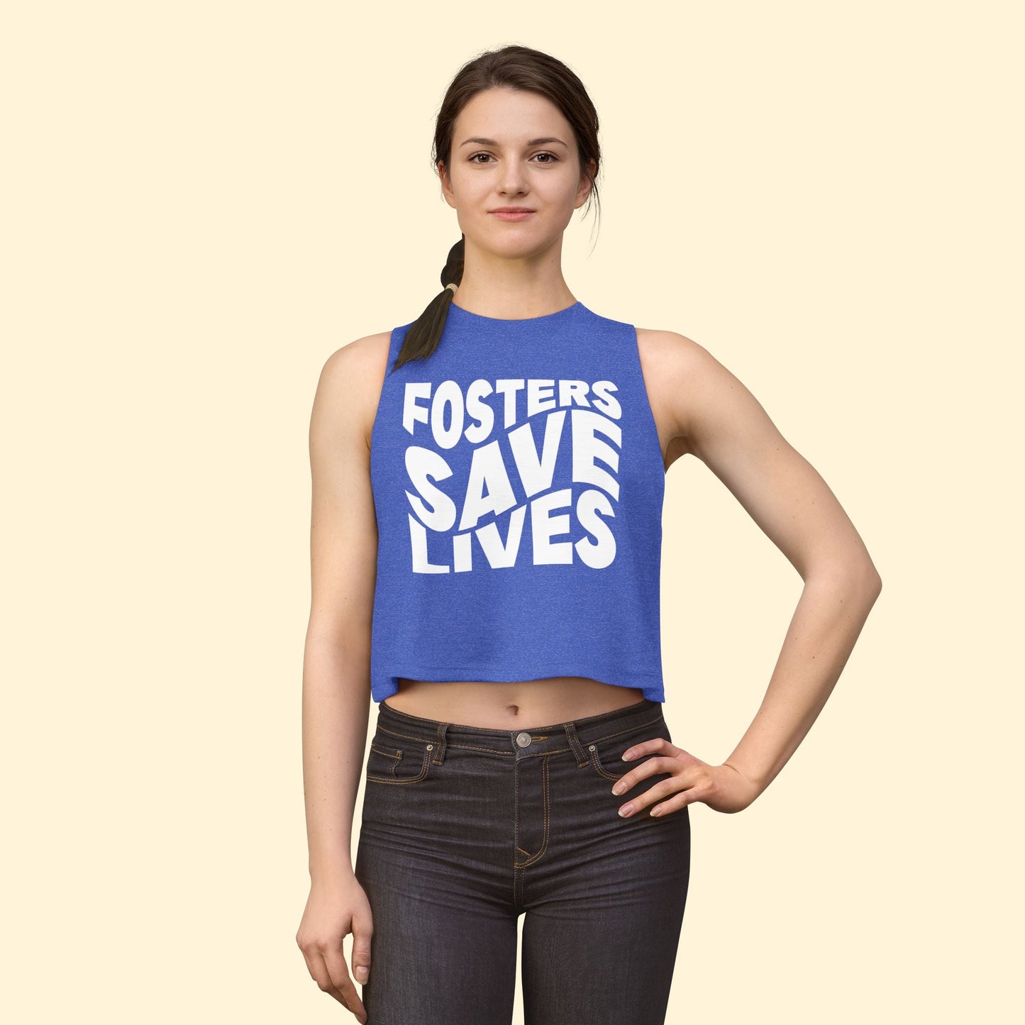 Cropped Muscle Tank | Fosters Save Lives - Detezi Designs - 13305873063300127110