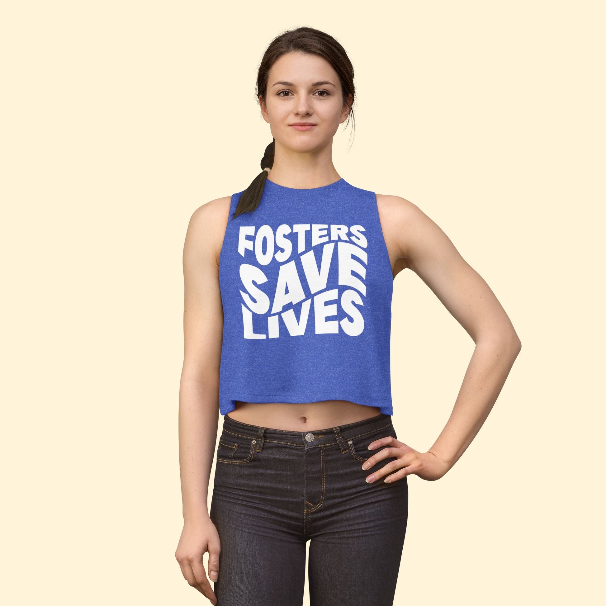 Cropped Muscle Tank | Fosters Save Lives - Detezi Designs - 13305873063300127110