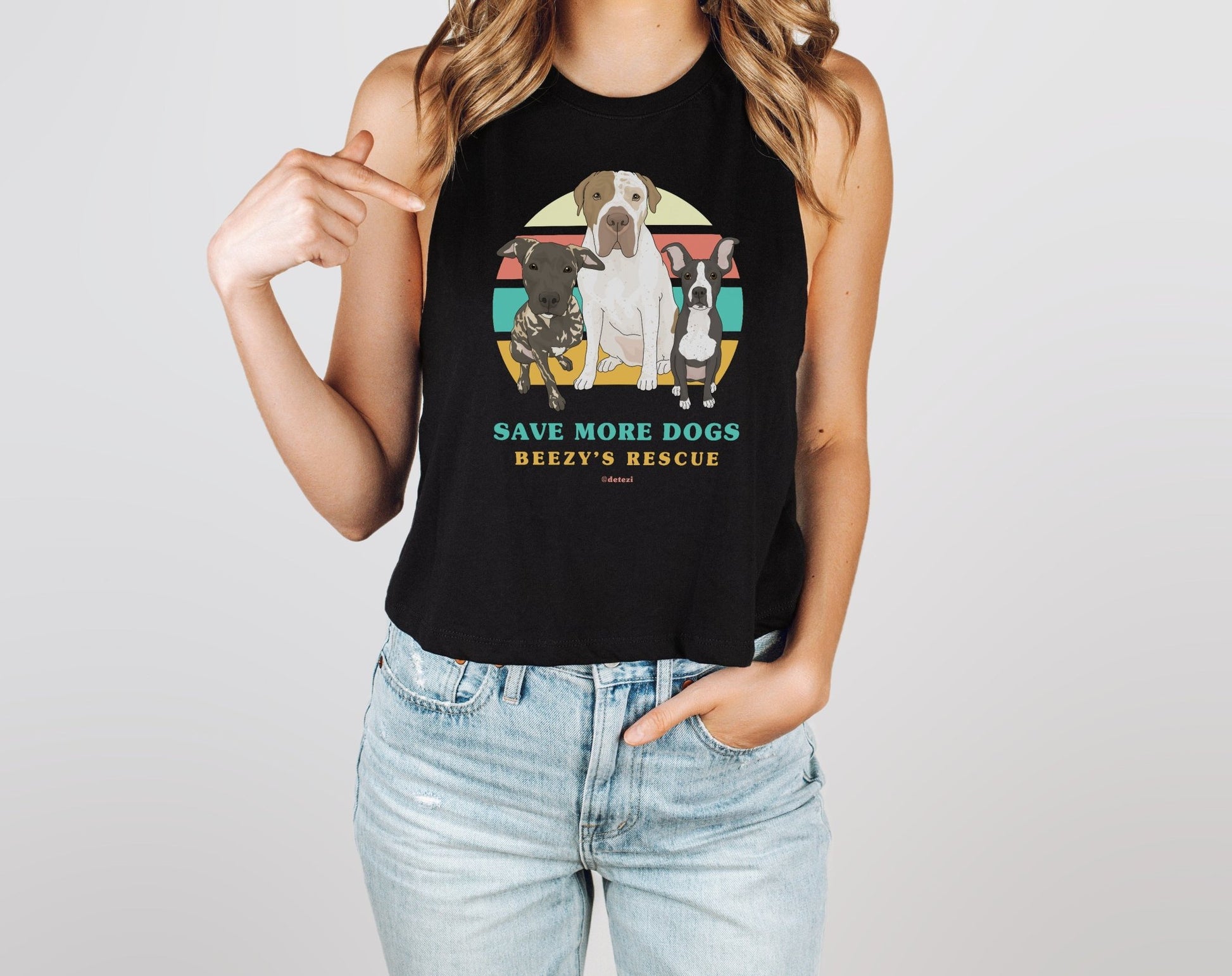 Cropped Muscle Tank | FUNDRAISER | Beezy's Rescue - Detezi Designs - 21999258993183374711