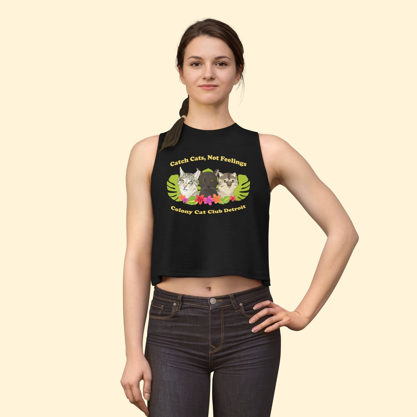 Cropped Muscle Tank | FUNDRAISER | Colony Cat Club - Detezi Designs - 97562896232540455433