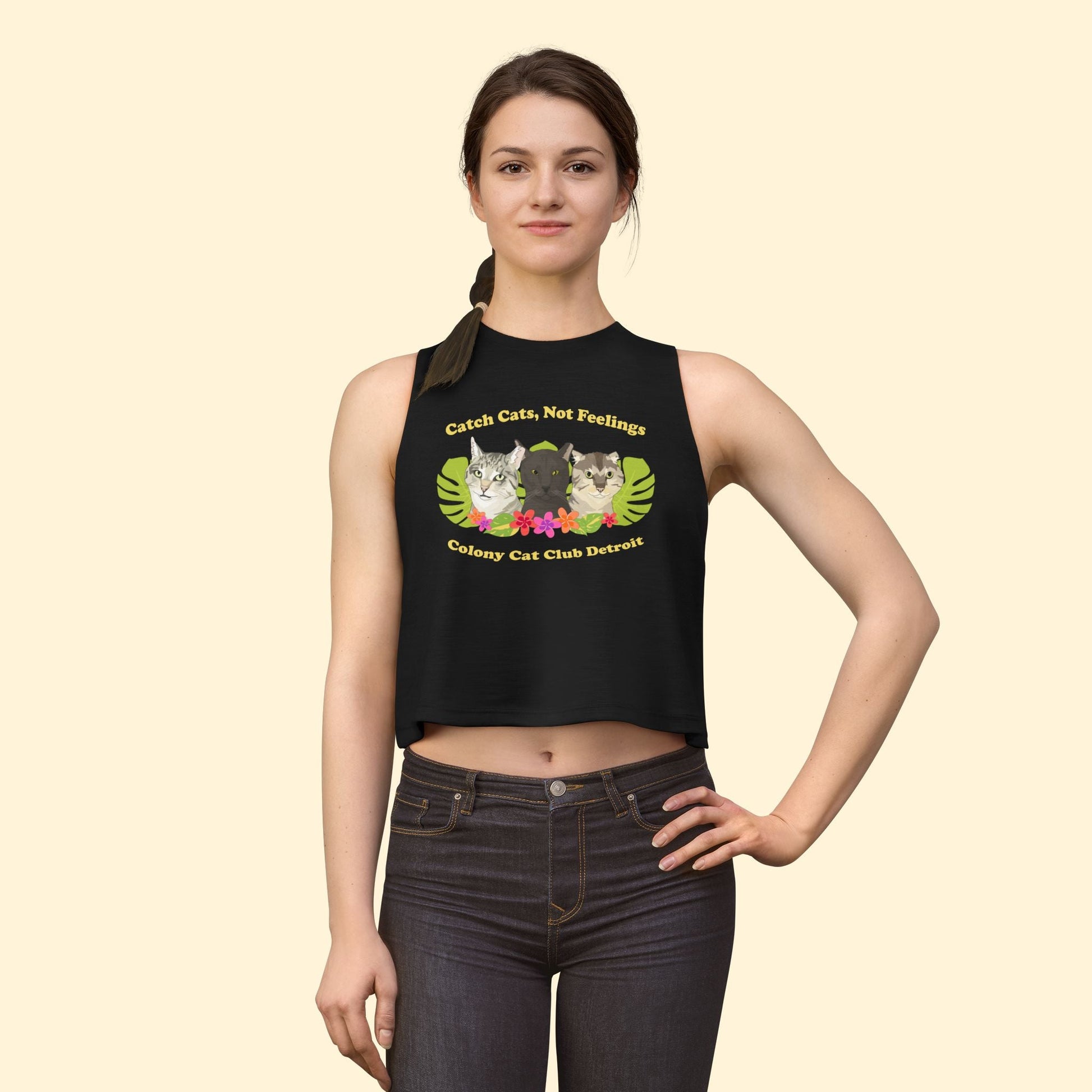 Cropped Muscle Tank | FUNDRAISER | Colony Cat Club - Detezi Designs - 97562896232540455433