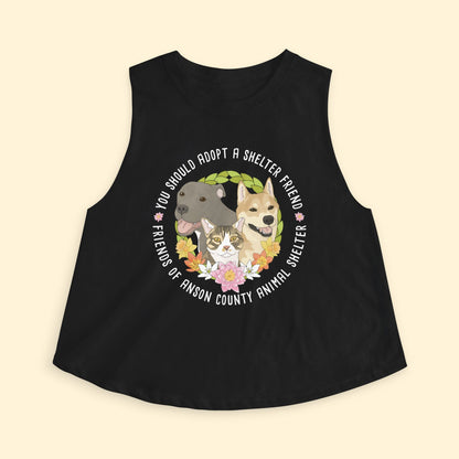 Cropped Muscle Tank | FUNDRAISER | Friends of Anson County Animal Shelter | Spring - Detezi Designs - 19182556902313666676
