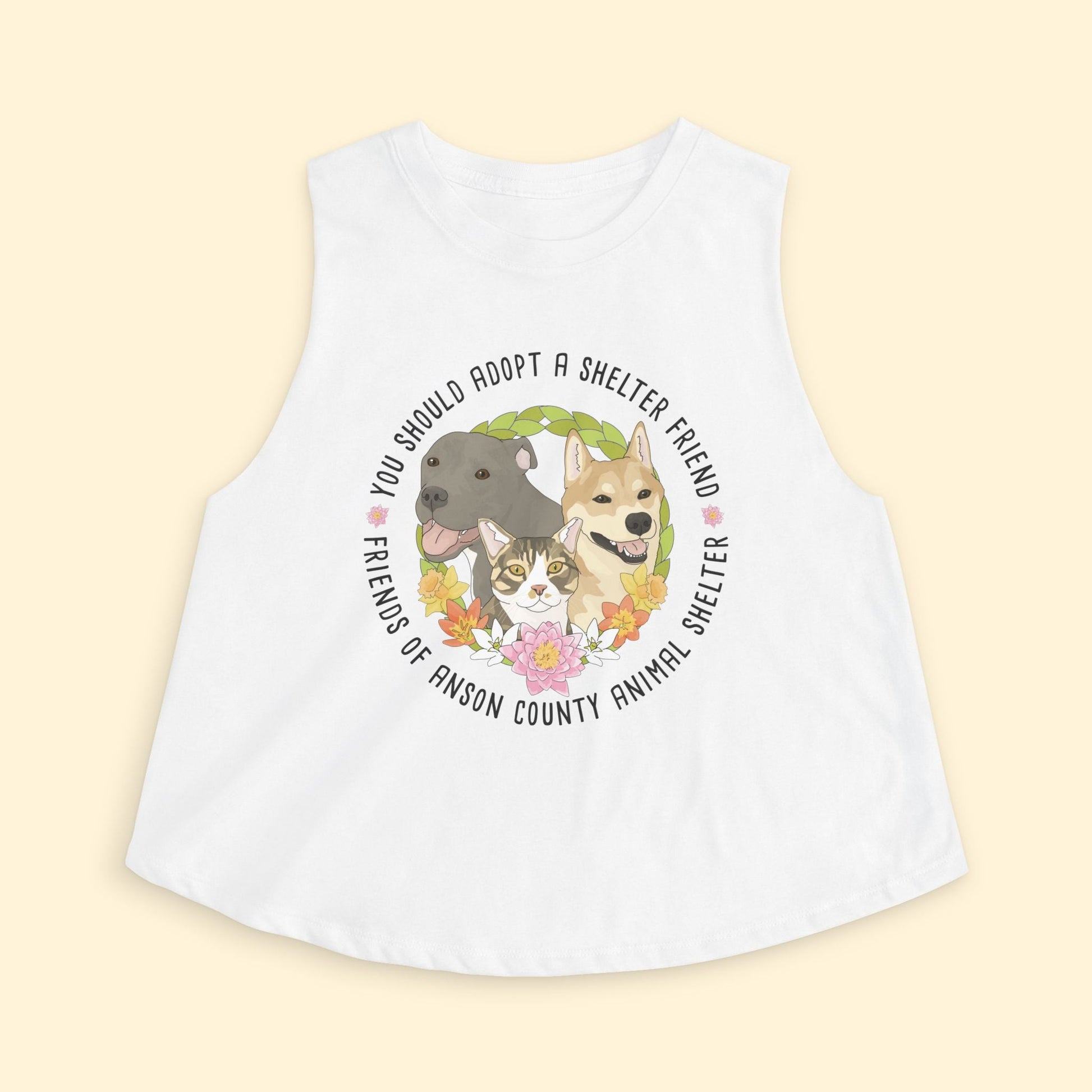 Cropped Muscle Tank | FUNDRAISER | Friends of Anson County Animal Shelter | Spring - Detezi Designs - 20991881568334726838