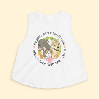 Cropped Muscle Tank | FUNDRAISER | Friends of Anson County Animal Shelter | Spring - Detezi Designs - 20991881568334726838