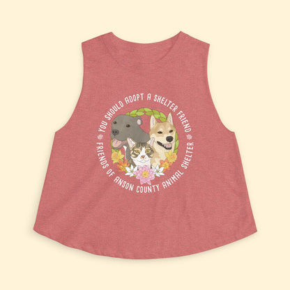 Cropped Muscle Tank | FUNDRAISER | Friends of Anson County Animal Shelter | Spring - Detezi Designs - 23947286194637639306