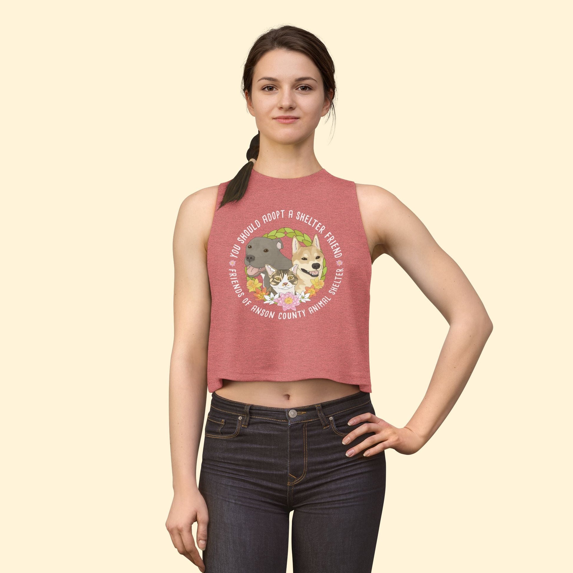 Cropped Muscle Tank | FUNDRAISER | Friends of Anson County Animal Shelter | Spring - Detezi Designs - 24918527025064498391