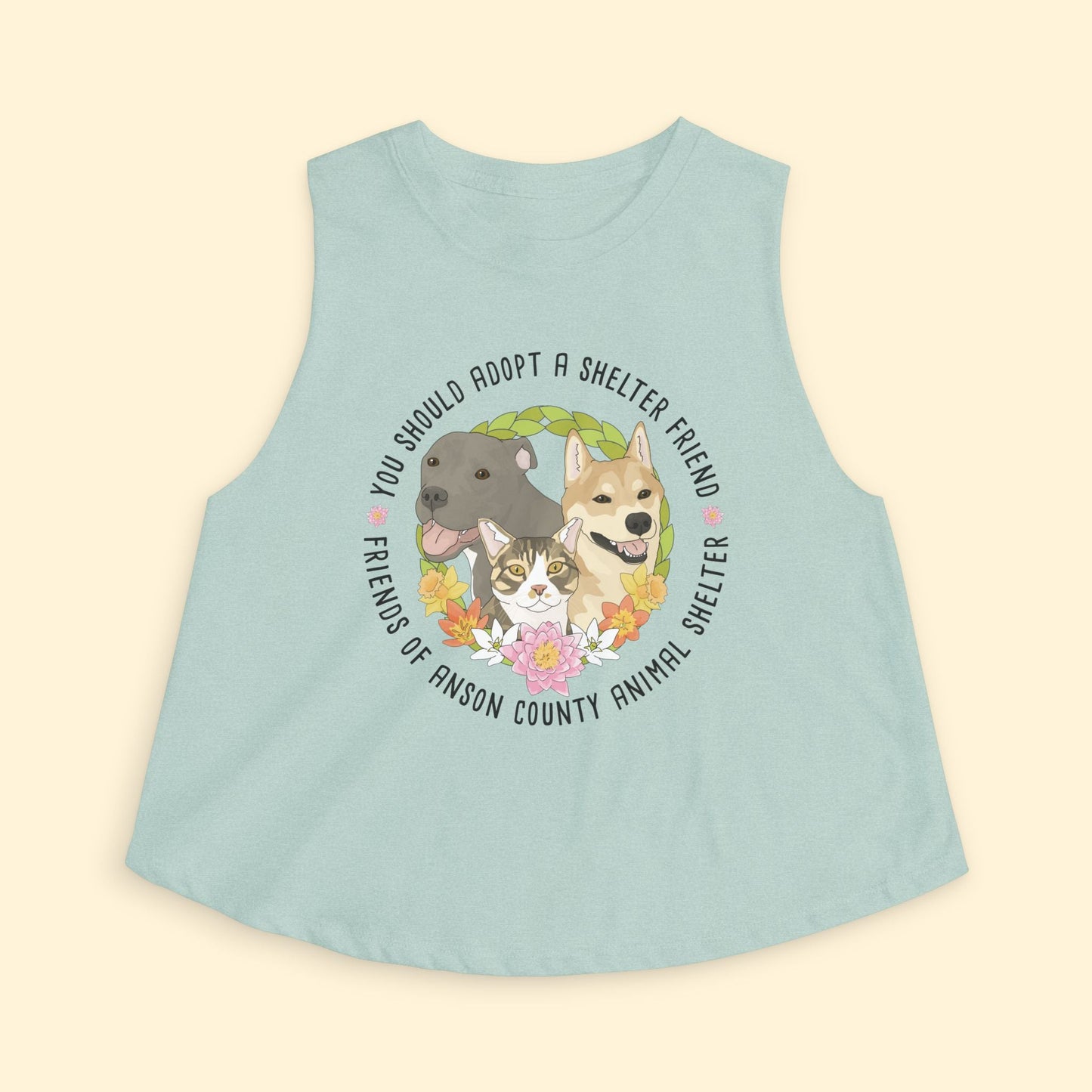 Cropped Muscle Tank | FUNDRAISER | Friends of Anson County Animal Shelter | Spring - Detezi Designs - 24918527025064498391