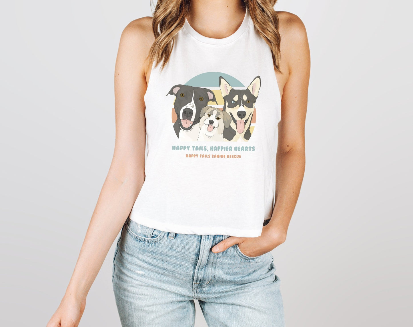Cropped Muscle Tank | FUNDRAISER | Happy Tails Canine Rescue - Detezi Designs-27580849129776335295