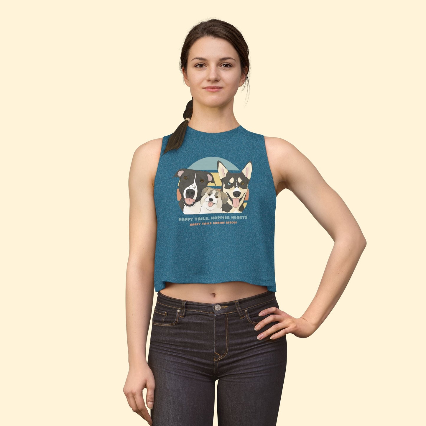 Cropped Muscle Tank | FUNDRAISER | Happy Tails Canine Rescue - Detezi Designs-27580849129776335295