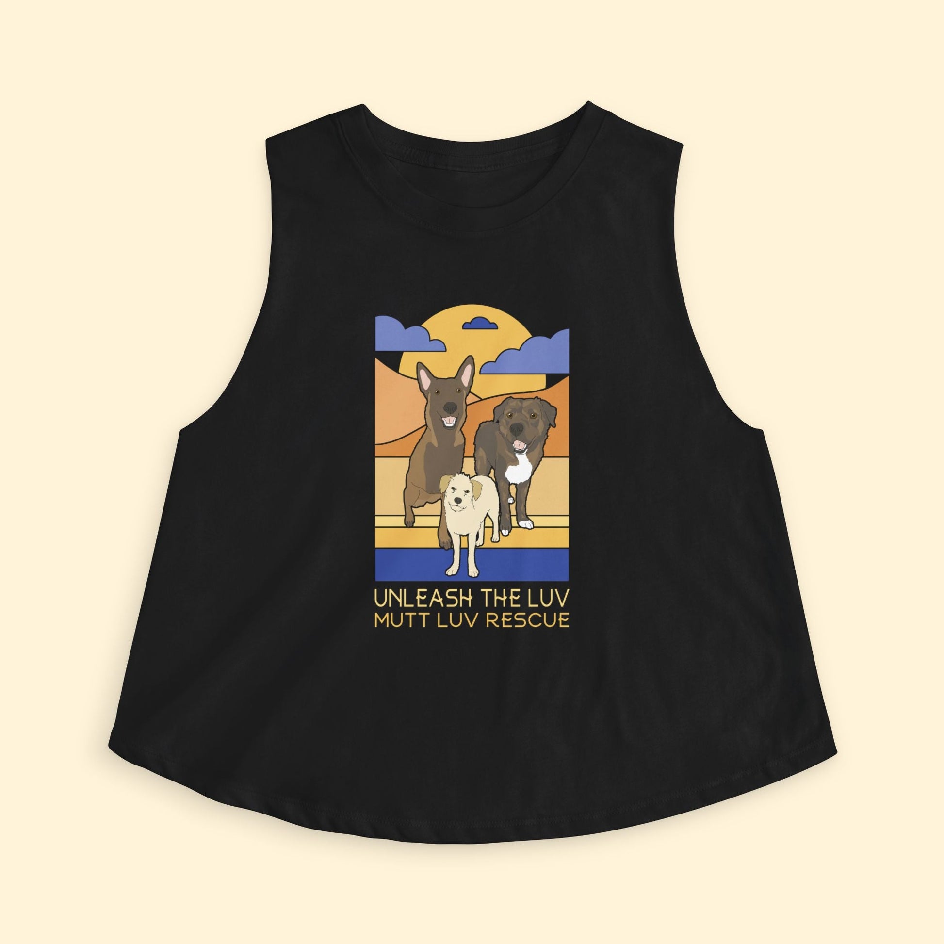 Cropped Muscle Tank | FUNDRAISER | Mutt Luv Rescue - Detezi Designs - 15238726931614581104
