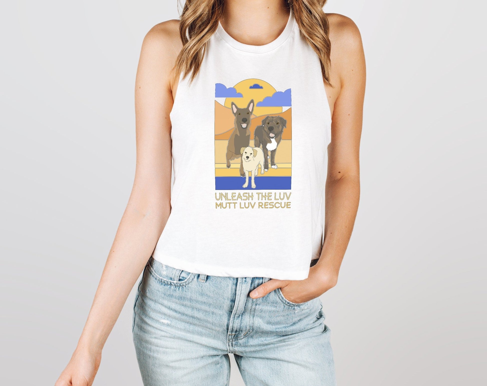 Cropped Muscle Tank | FUNDRAISER | Mutt Luv Rescue - Detezi Designs - 22842358985885502992